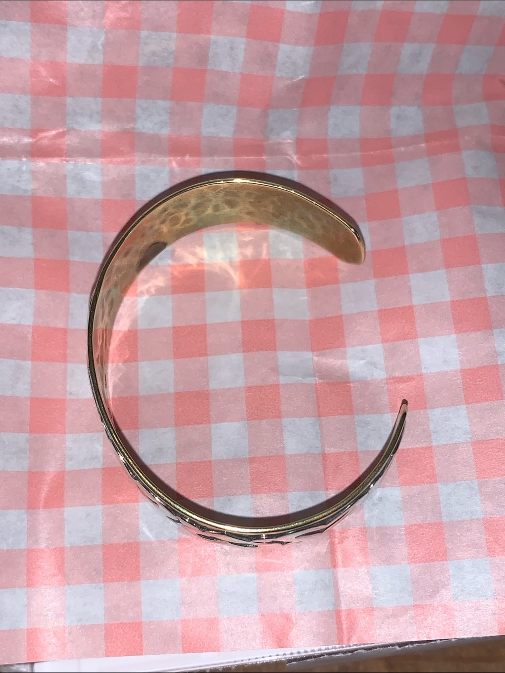 Jeep collins silver and brass heart cuff bracelet - Picture 11 of 13